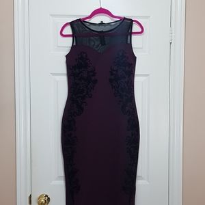 Oxblood Black Mesh & Focked Dress - River Island